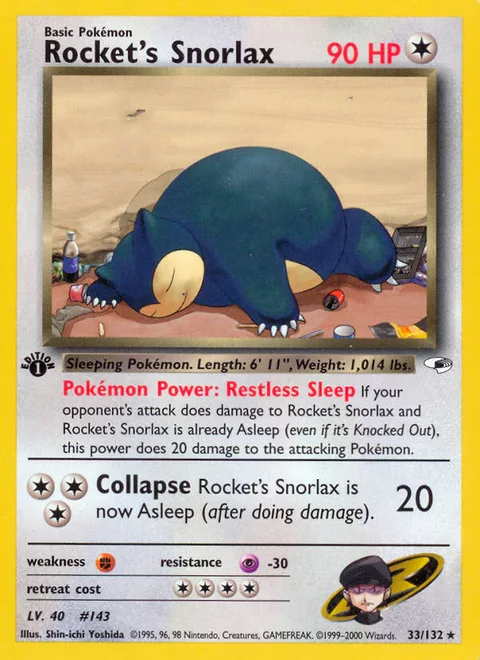 Rocket's Snorlax, a Pokémon card