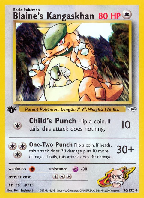 Blaine's Kangaskhan, a Pokémon card