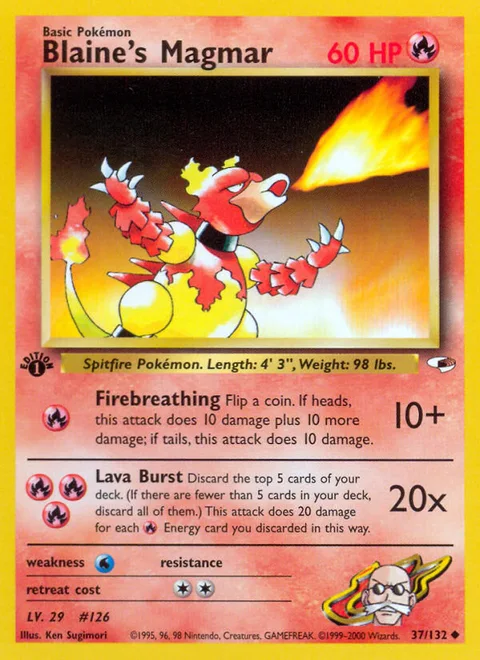 Blaine's Magmar, a Pokémon card