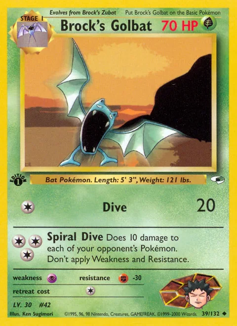 Brock's Golbat, a Pokémon card
