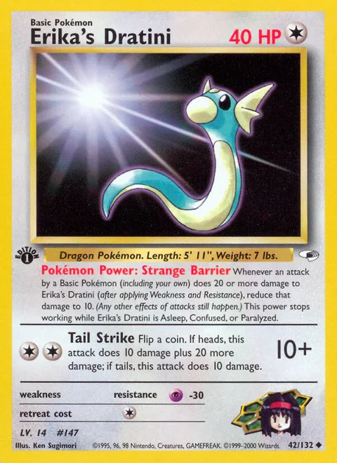 Erika's Dratini, a Pokémon card