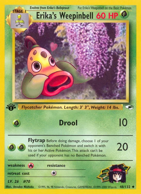 Erika's Weepinbell, a Pokémon card