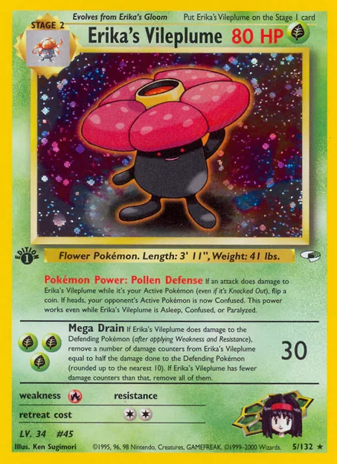 Erika's Vileplume, a Pokémon card
