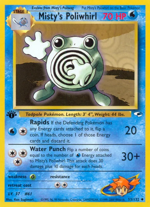 Misty's Poliwhirl, a Pokémon card