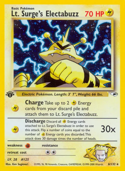 Lt. Surge's Electabuzz, a Pokémon card