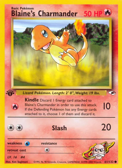 Blaine's Charmander, a Pokémon card