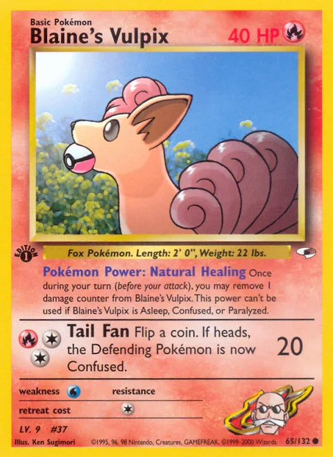 Blaine's Vulpix, a Pokémon card