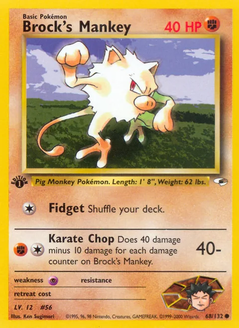 Brock's Mankey, a Pokémon card