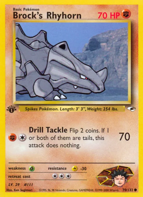Brock's Rhyhorn, a Pokémon card