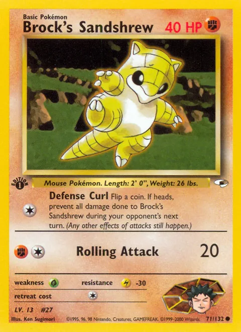 Brock's Sandshrew, a Pokémon card