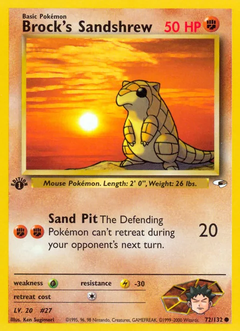 Brock's Sandshrew, a Pokémon card