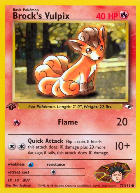 Brock's Vulpix, a Pokémon card