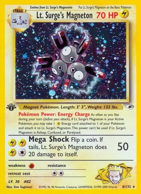 Lt. Surge's Magneton, a Pokémon card