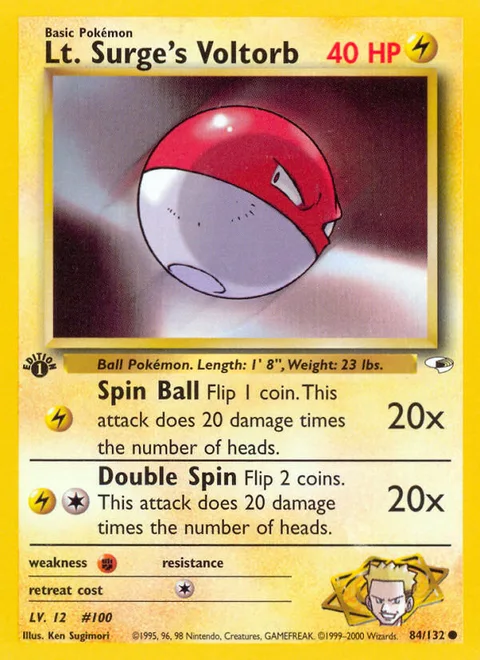 Lt. Surge's Voltorb, a Pokémon card