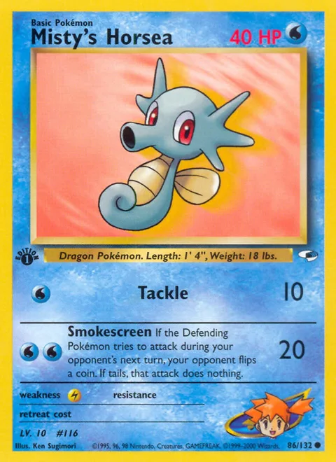Misty's Horsea, a Pokémon card