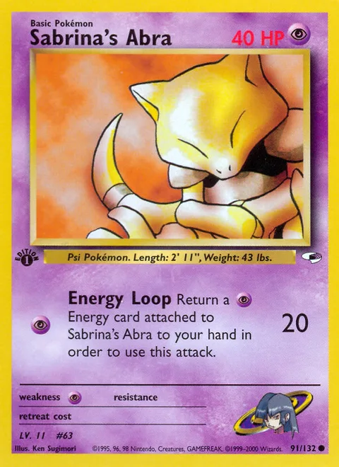 Sabrina's Abra, a Pokémon card
