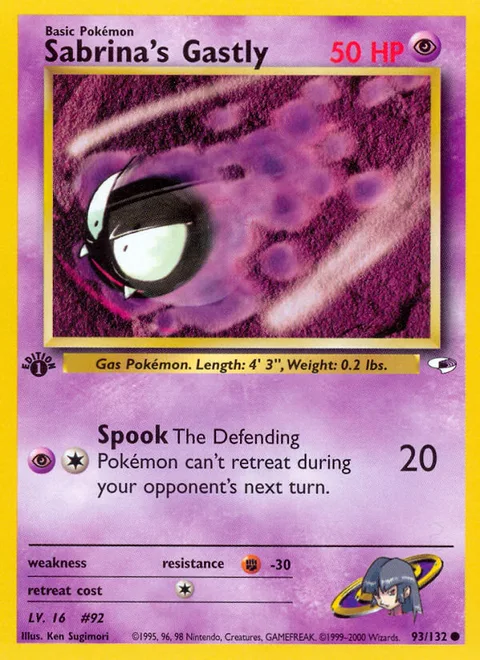 Sabrina's Gastly, a Pokémon card
