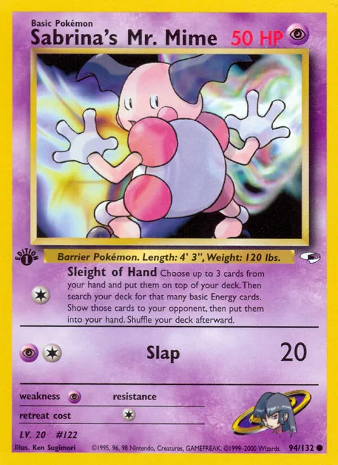 Sabrina's Mr. Mime, a Pokémon card