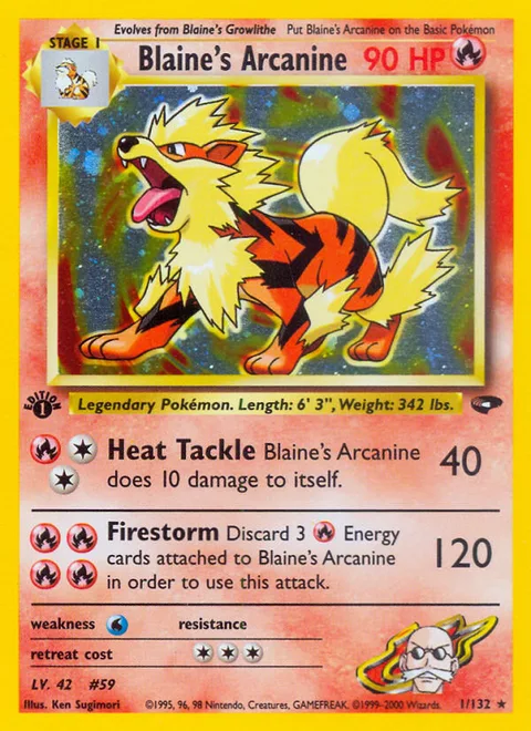 Blaine's Arcanine, a Pokémon card