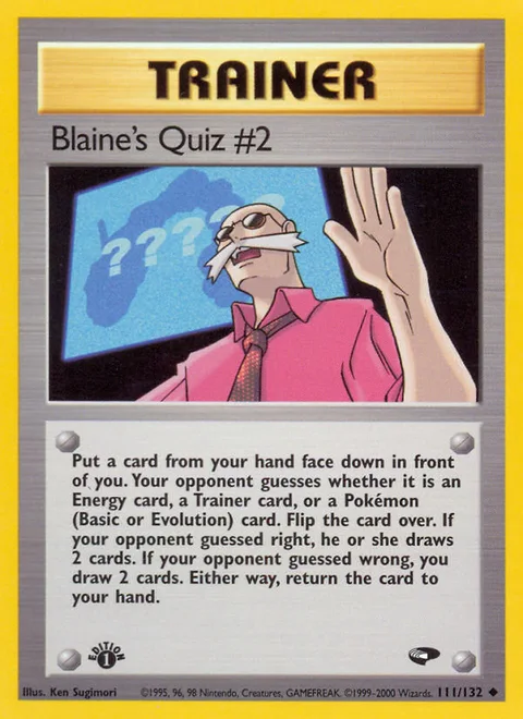 Blaine's Quiz #2, a Pokémon card