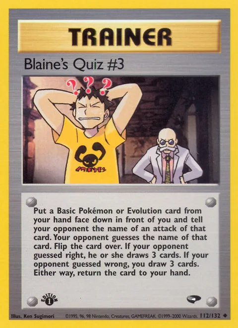 Blaine's Quiz #3, a Pokémon card