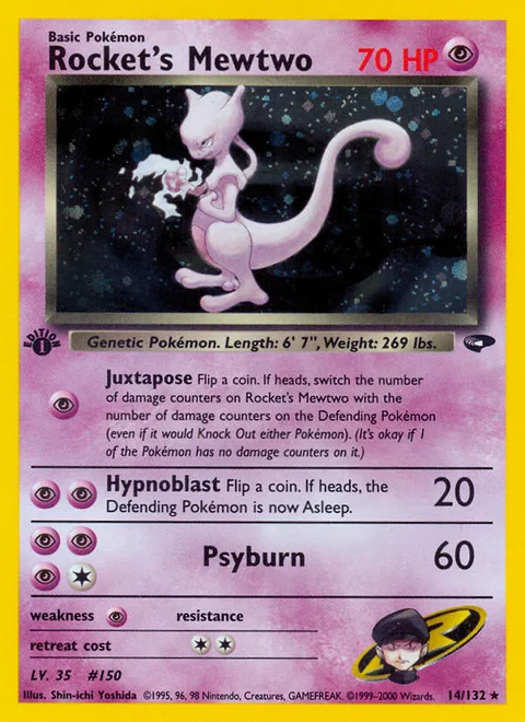 Rocket's Mewtwo, a Pokémon card