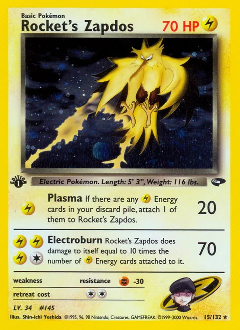 Rocket's Zapdos, a Pokémon card