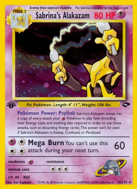Sabrina's Alakazam, a Pokémon card