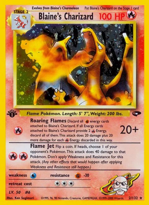 Blaine's Charizard, a Pokémon card