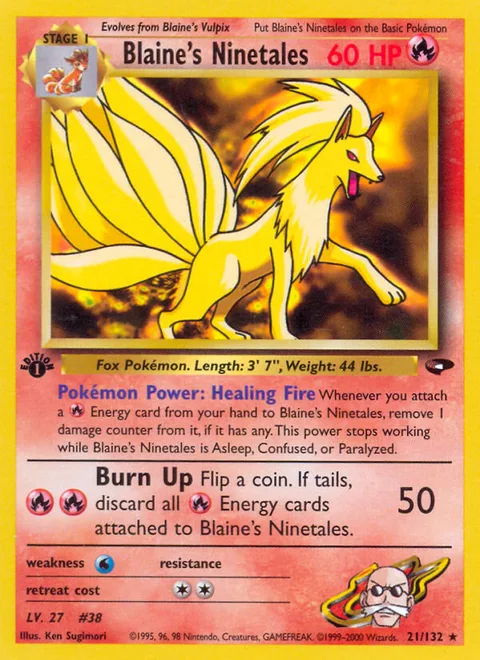 Blaine's Ninetales, a Pokémon card