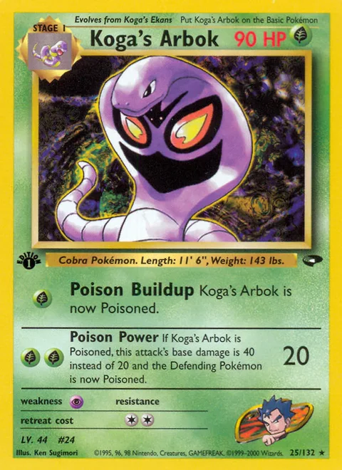 Koga's Arbok, a Pokémon card