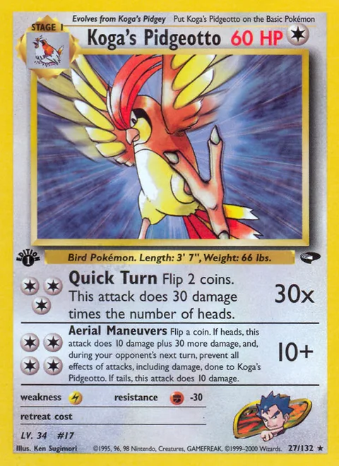 Koga's Pidgeotto, a Pokémon card