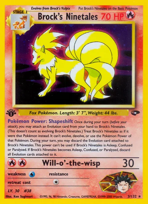 Brock's Ninetales, a Pokémon card