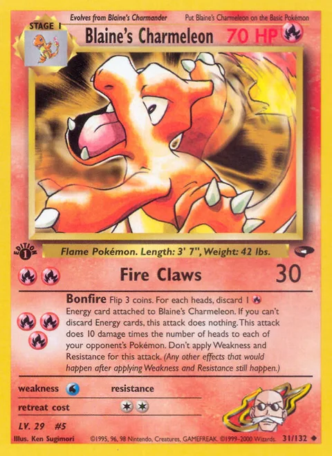 Blaine's Charmeleon, a Pokémon card