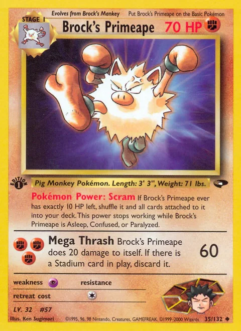 Brock's Primeape, a Pokémon card