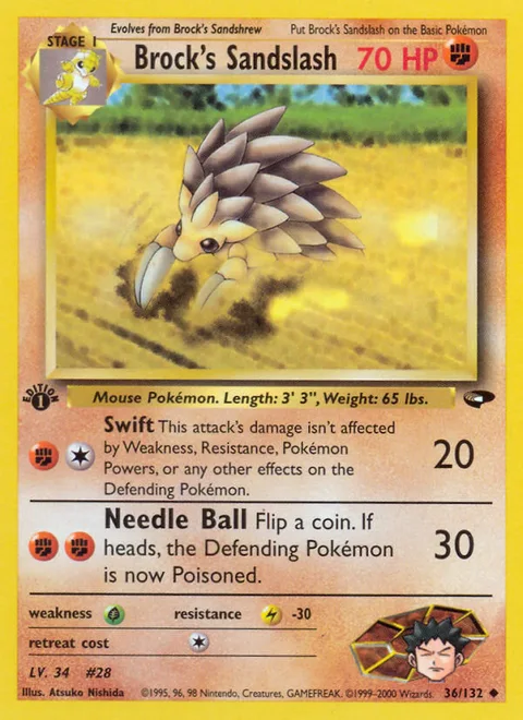 Brock's Sandslash, a Pokémon card