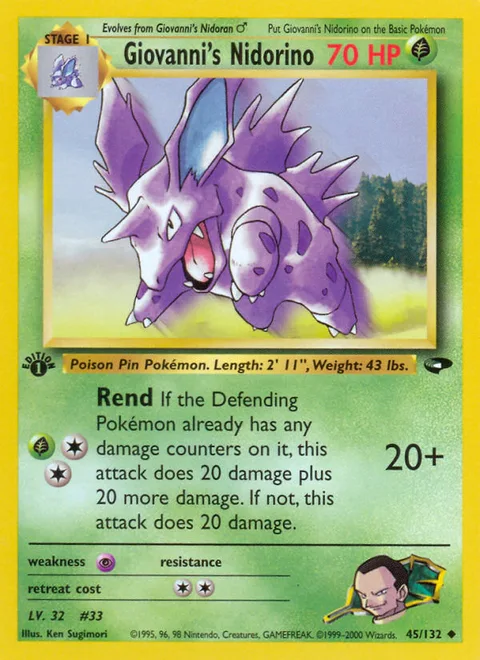 Giovanni's Nidorino, a Pokémon card