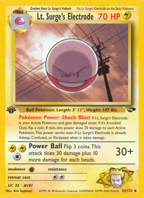 Lt. Surge's Electrode, a Pokémon card