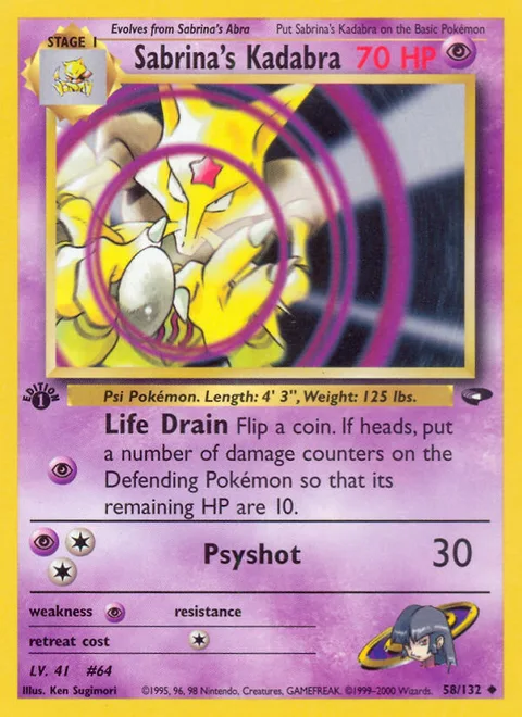 Sabrina's Kadabra, a Pokémon card