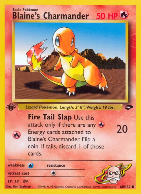 Blaine's Charmander, a Pokémon card