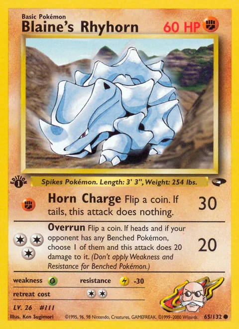Blaine's Rhyhorn, a Pokémon card