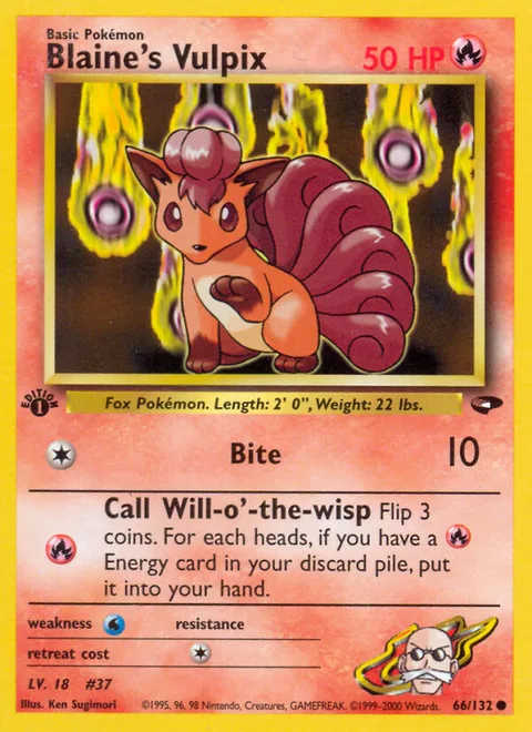 Blaine's Vulpix, a Pokémon card