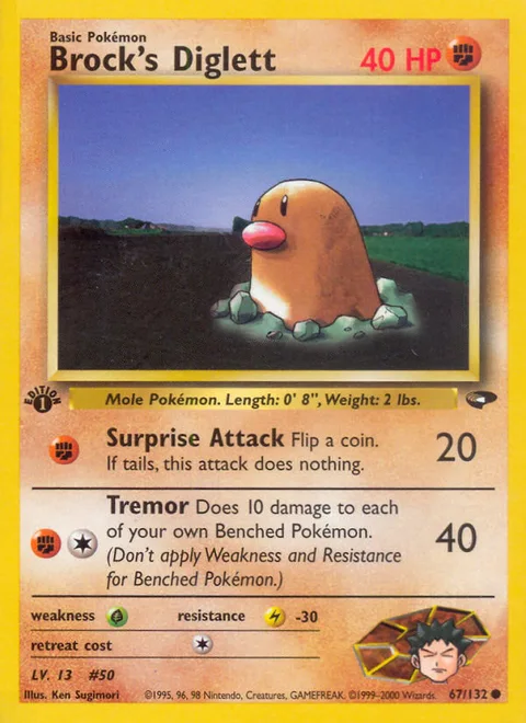 Brock's Diglett, a Pokémon card