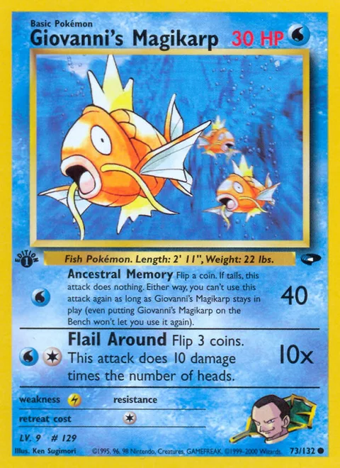 Giovanni's Magikarp, a Pokémon card