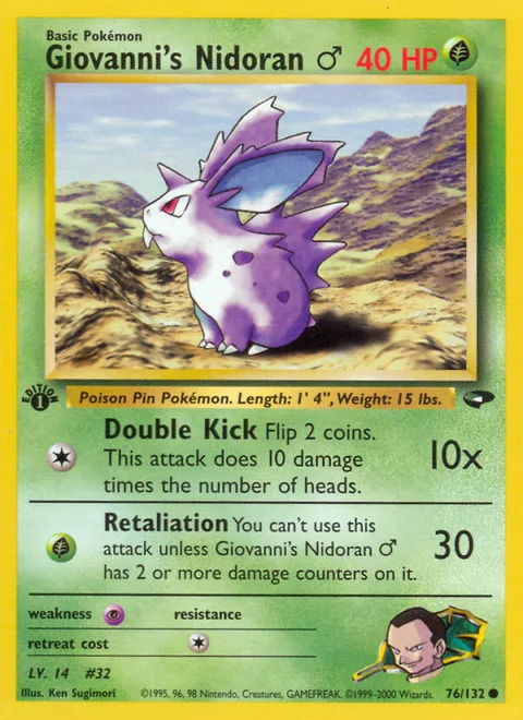 Giovanni's Nidoran ♂, a Pokémon card