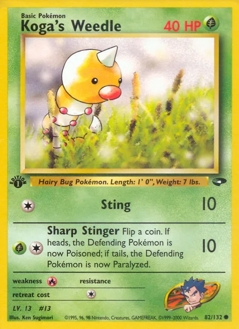 Koga's Weedle, a Pokémon card
