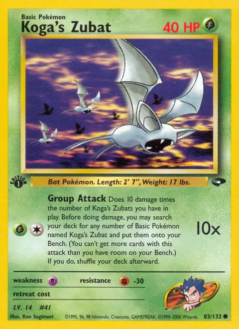 Koga's Zubat, a Pokémon card