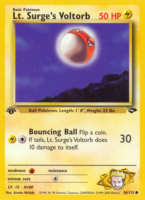 Lt. Surge's Voltorb, a Pokémon card