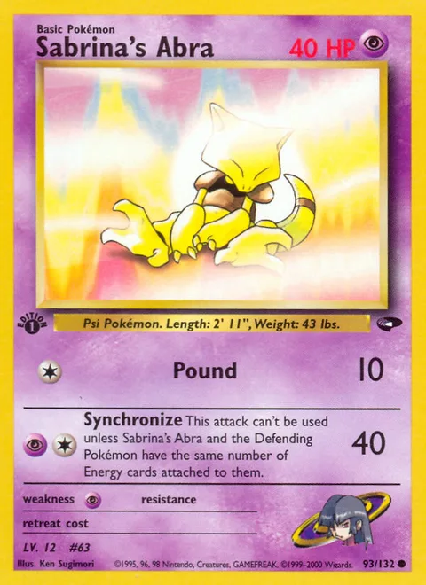 Sabrina's Abra, a Pokémon card