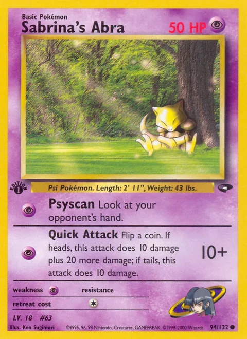 Sabrina's Abra, a Pokémon card